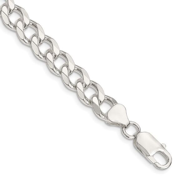Kazi Luxury Sterling Silver 8mm Curb Chain